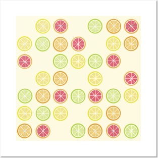 Fun Yellow Citrus Slices Posters and Art